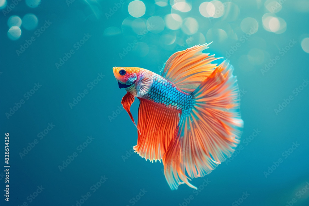 Naklejka premium Colorful underwater scene with fish swimming in an aquarium