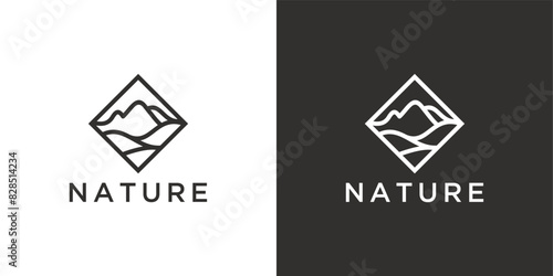 environmental arrangement, mountain landscape, parks, rivers, logo design inspiration photo