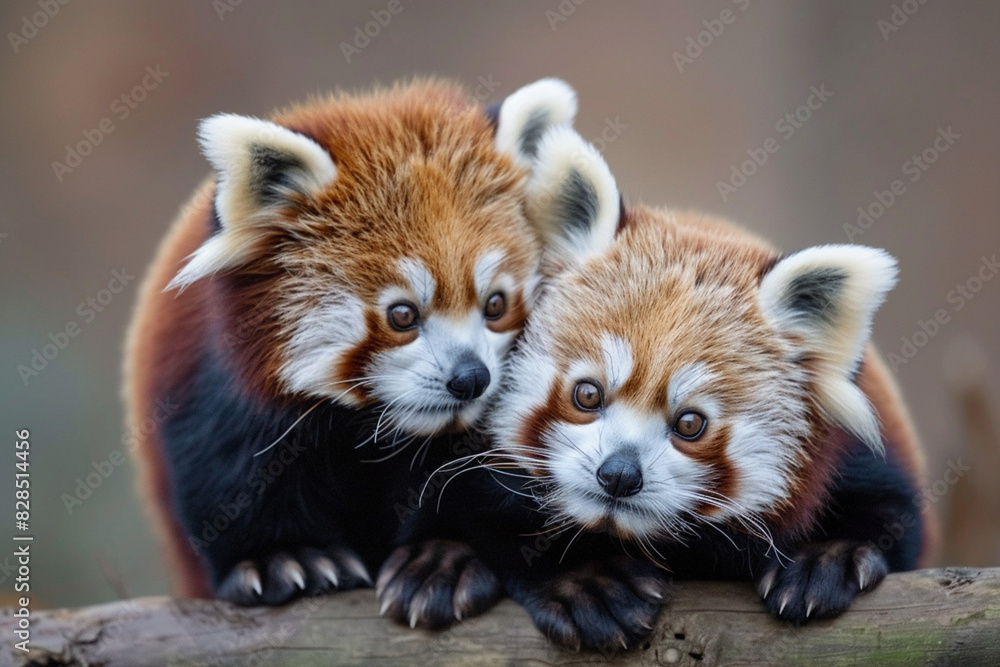 Red panda eating bamboo in zoo Red panda eating bamboo in zoo
