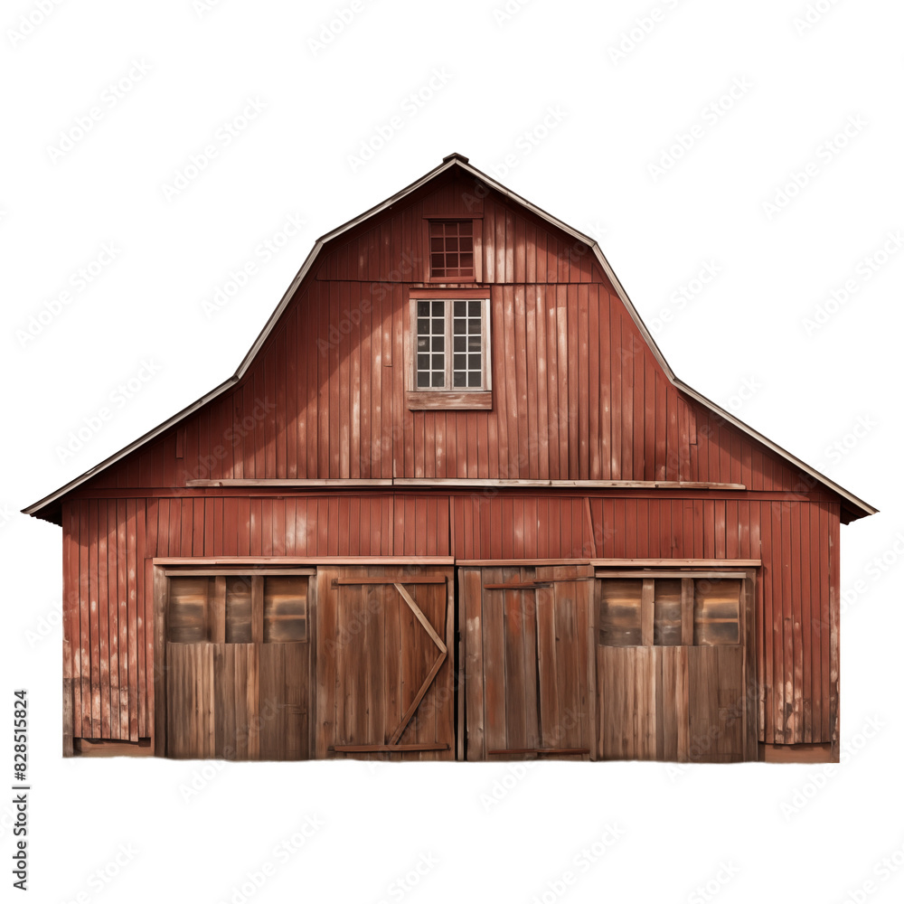 Naklejka premium old red barn transparent background