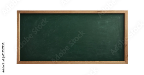 empty green chalkboard with wooden frame. blank blackboard png isolated on transparent background