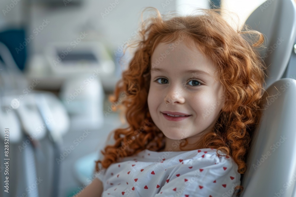Child in a chair in a dentist's office at a doctor's appointment Child in a chair in a dentist's office at a doctor's appointment