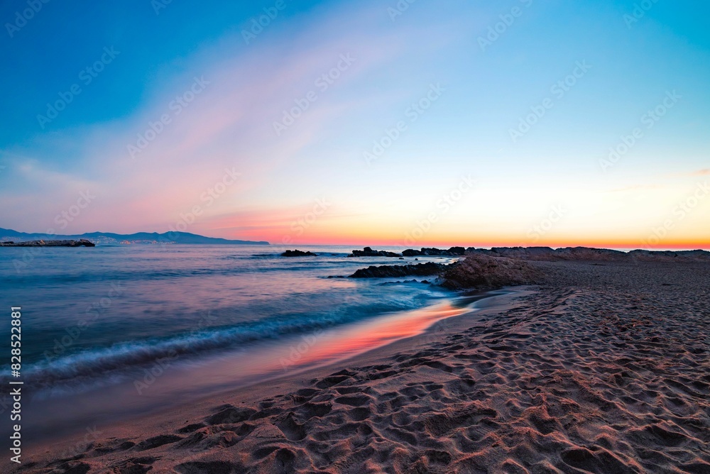 a sunset view of the beach at the beach house on the coast of catalina a sunset view of the beach at the beach house on the coast of catalina