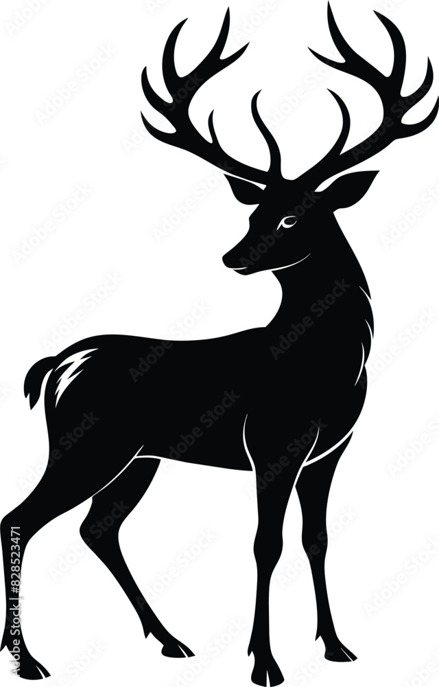 Obraz premium Deer Silhouette Vector illustration design