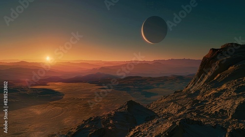 moon over the mountains