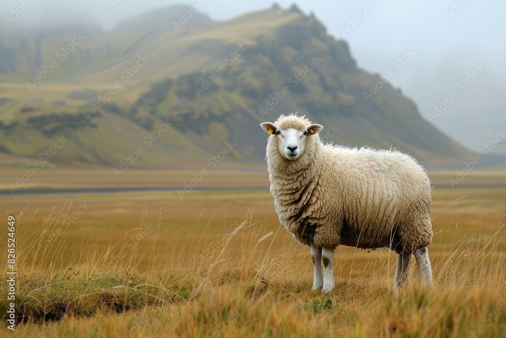 Sheep grazing on the grass in the meadow Sheep grazing on the grass in the meadow