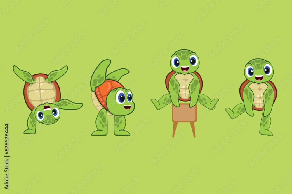 Obraz premium the pack of gymnastic turtle