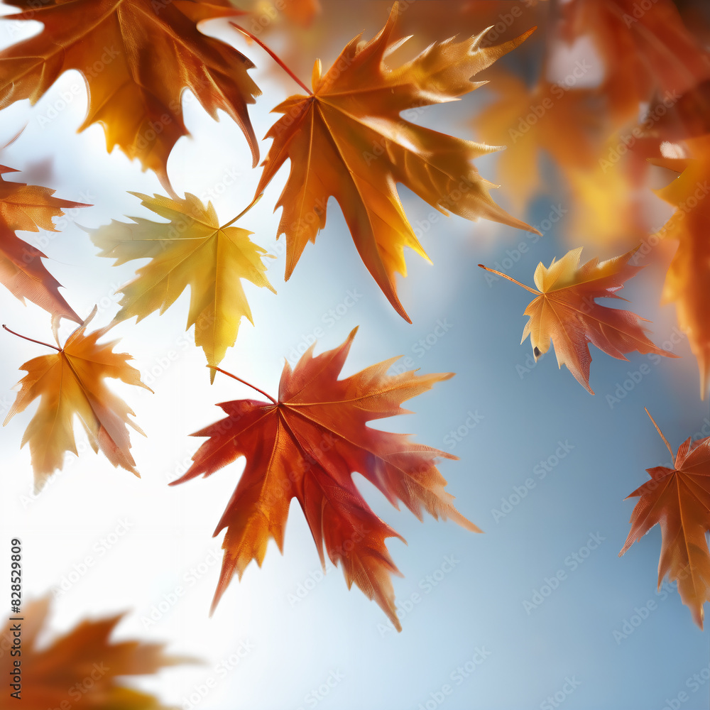 autumn leaves square background illustration autumn leaves square background illustration