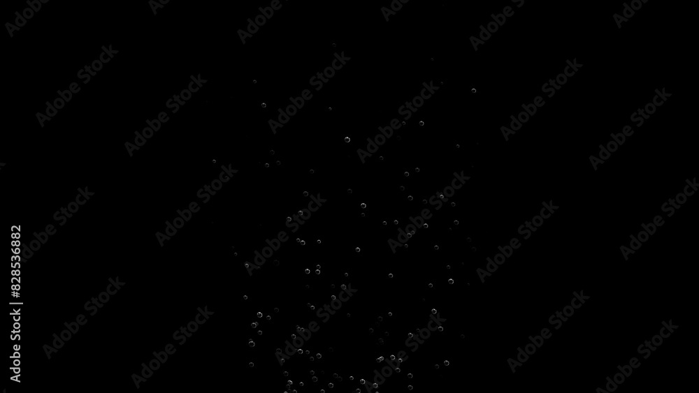Floating of air bubbles on black background Floating of air bubbles on black background