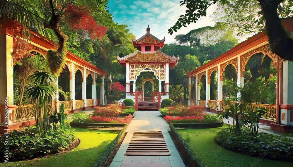 Fototapeta premium pavilion in the garden