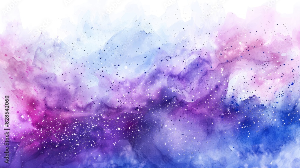 Fototapeta premium Colorful Cosmic Nebula Watercolor Painting