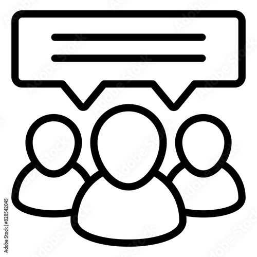 A line design icon of customers feedback

