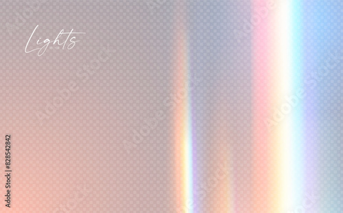 Rainbow light effect. Dispersion of beam. Sun light effect for immersion in atmosphere.