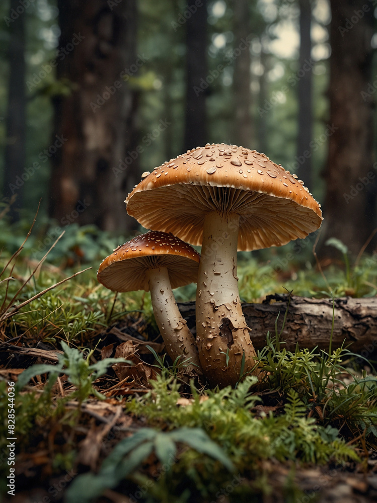 Misty Forest Mushrooms