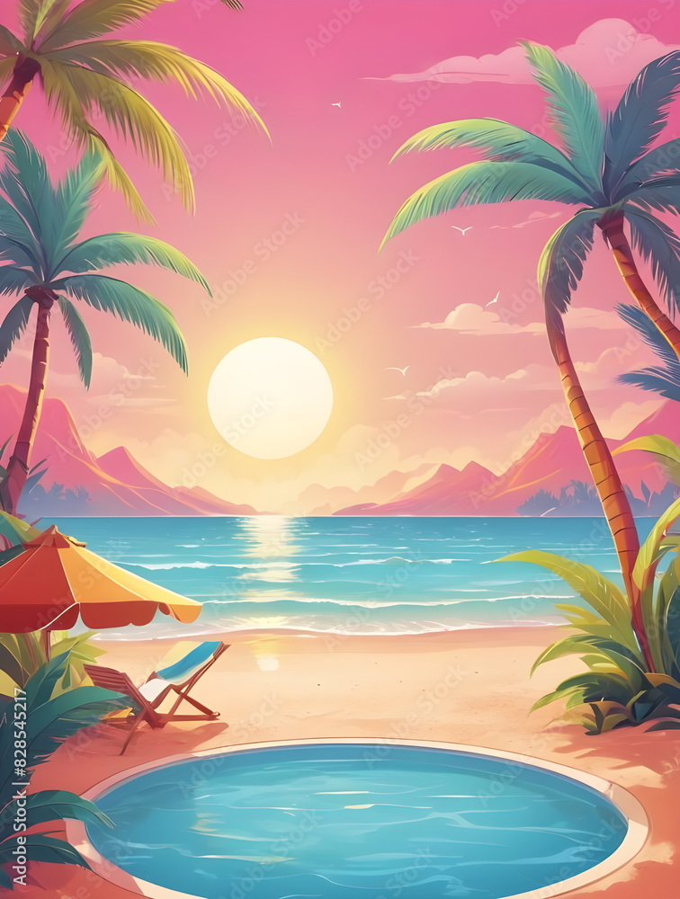Naklejka premium summer template with empty copy space