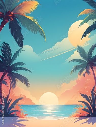 summer template with empty copy space