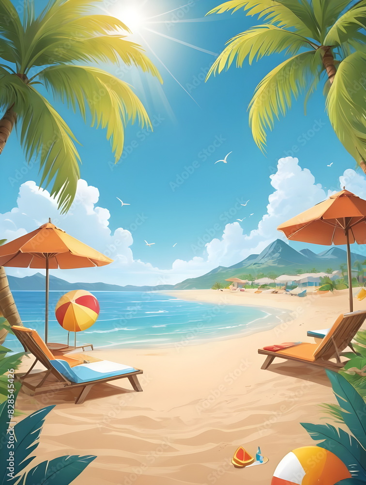 Naklejka premium summer template with empty copy space