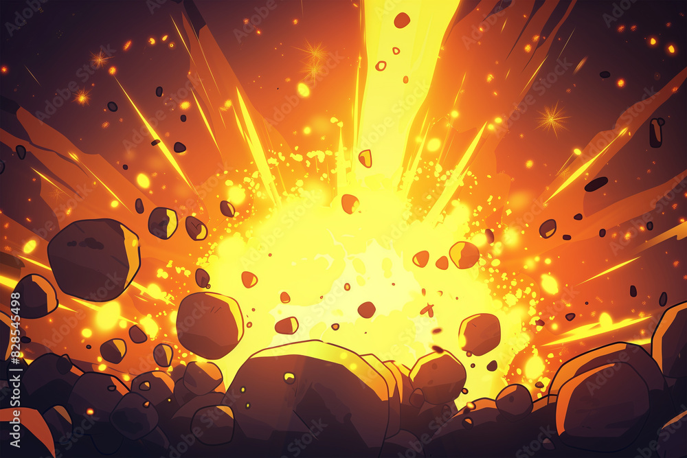 Obraz premium game background blast effect cartoon glow effect background