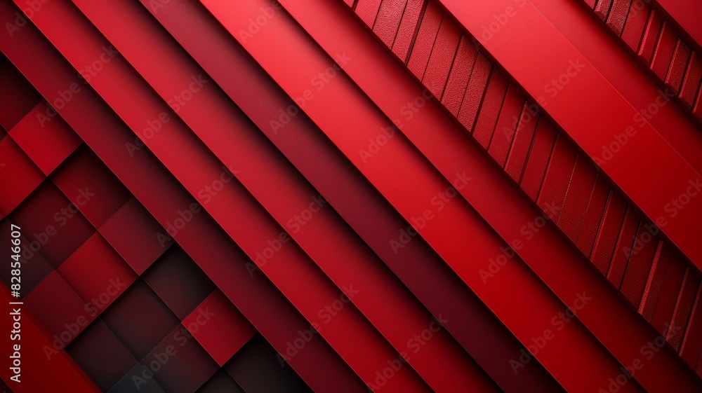 Obraz premium Abstract Red Background With Lines and Squares