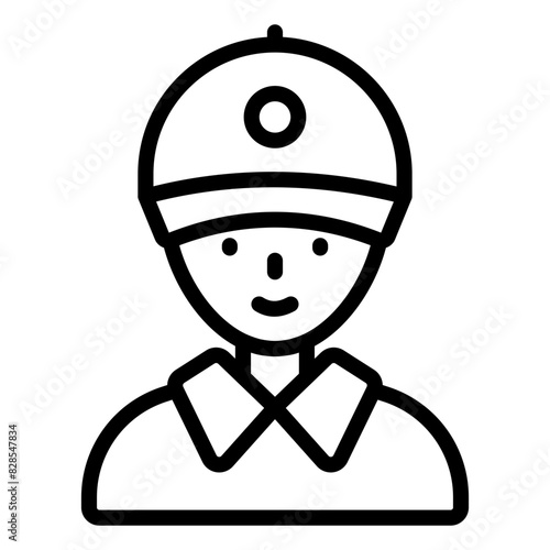 A linear design icon of salesman

