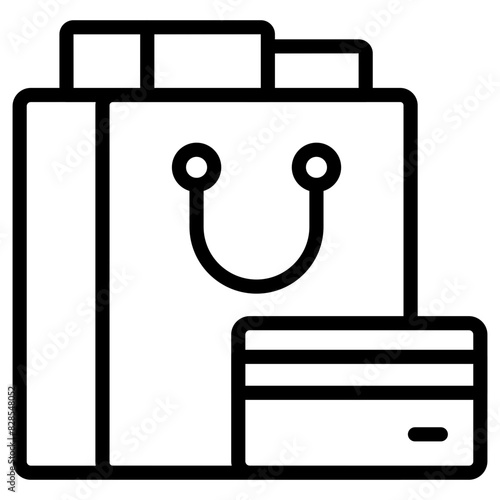 A linear design icon of shopping bag

