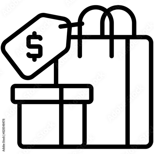A linear design icon of shopping bag
