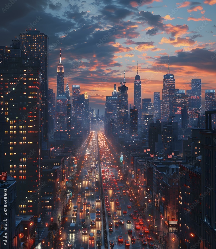 Fototapeta premium Traffic on a New York City Street