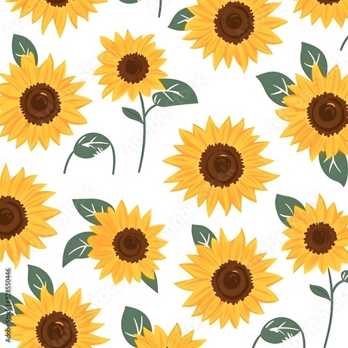 pattern with sunflowers