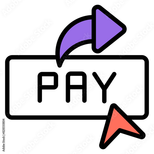  A trendy design icon of pay button

