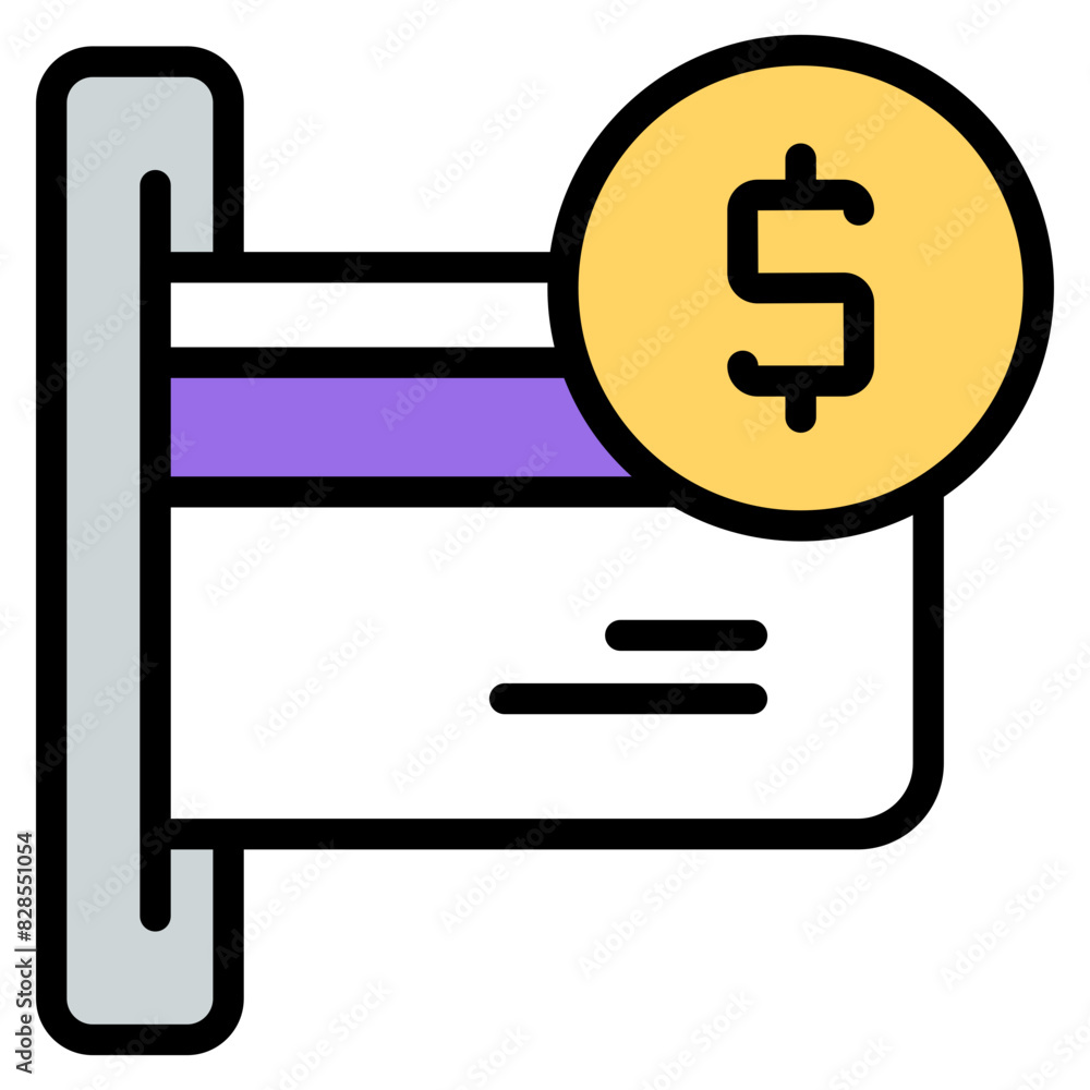 A beautiful design icon of ATM withdrawal
A beautiful design icon of ATM withdrawal