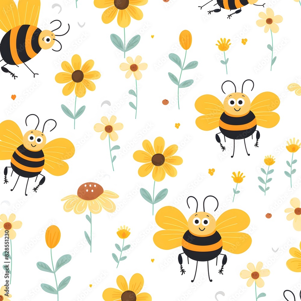 bee and flowers bee and flowers