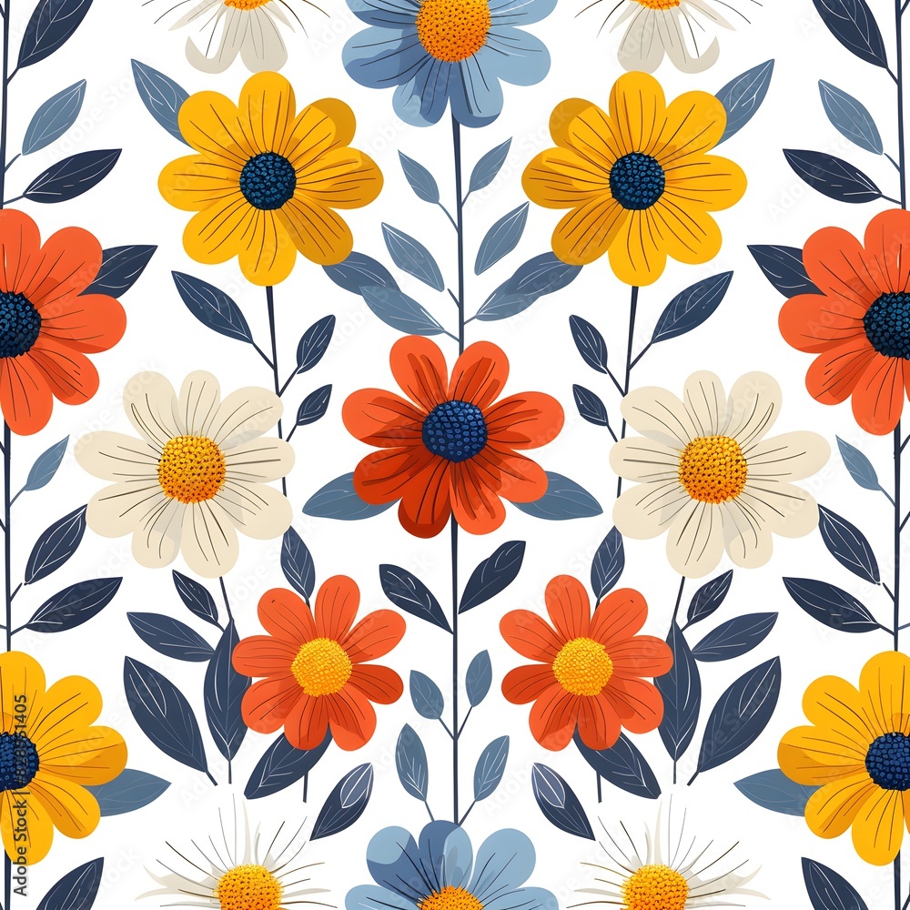 pattern with daisies pattern with daisies