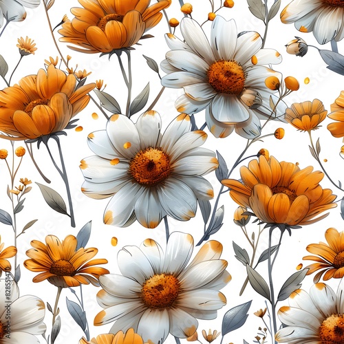 pattern with daisies