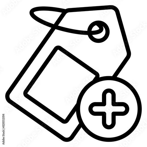 Unique design icon of add sale tag

