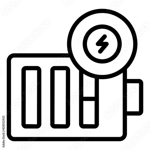 A linear design icon of mobile battery

