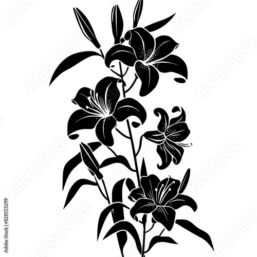 lily silhouette, lily svg, lily png, lily illustration, lily, silhouette flower, floral svg, herb svg, flower illustration, flower, floral, vector, nature, illustration, spring, design, pattern, summe