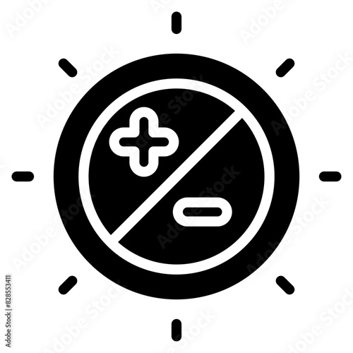 A solid design icon of brightness control 

