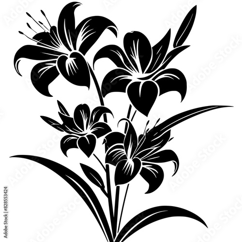 lily silhouette, lily svg, lily png, lily illustration, lily, silhouette flower, floral svg, herb svg, flower illustration, flower, floral, vector, nature, illustration, spring, design, pattern, summe