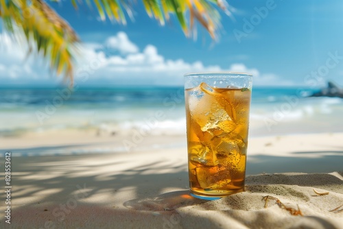 Refreshing Iced Tea on a Sunny Beach Day