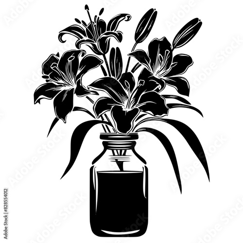 lily silhouette, lily svg, lily png, lily illustration, lily, silhouette flower, floral svg, herb svg, flower illustration, flower, floral, vector, nature, illustration, spring, design, pattern, summe