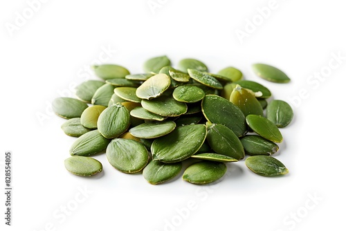 Isolated pumpkin seeds on white background