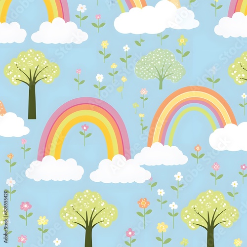 Watercolor rainbow in the sky