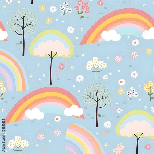 Watercolor rainbow in the sky