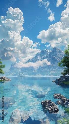 Fantasy Lake in a Himalayan Landscape