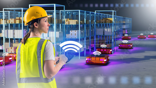 Woman controls warehouse ro...