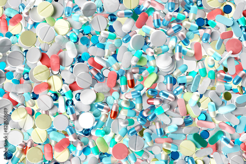 Scattered medicines. Backgr...