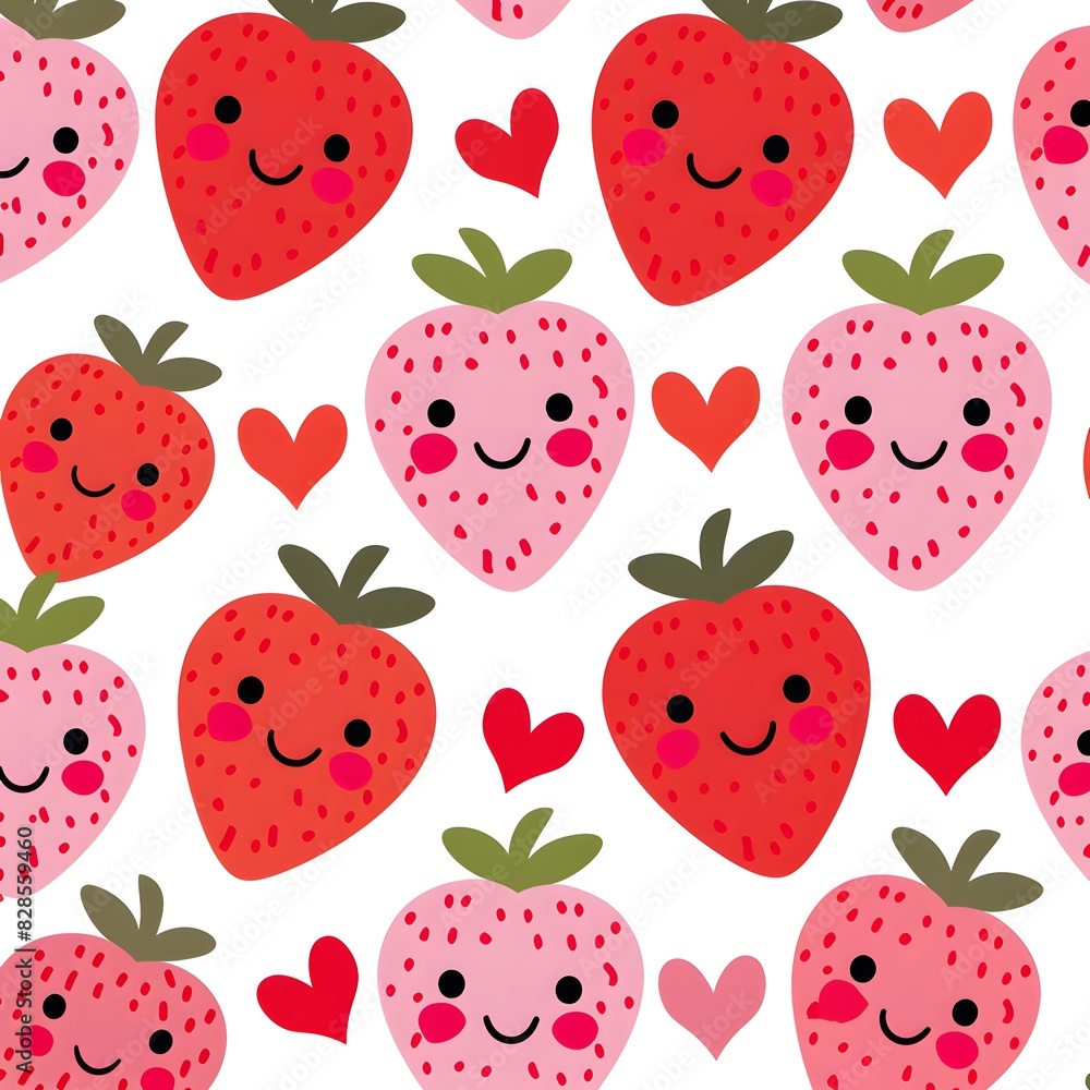 cute pattern with strawberries cute pattern with strawberries
