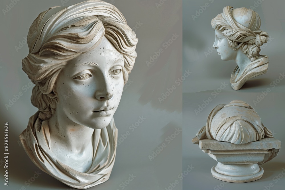 Obraz premium greek girl statues white plaster
