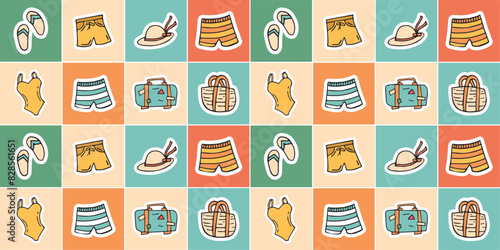 пляж doodle pattern