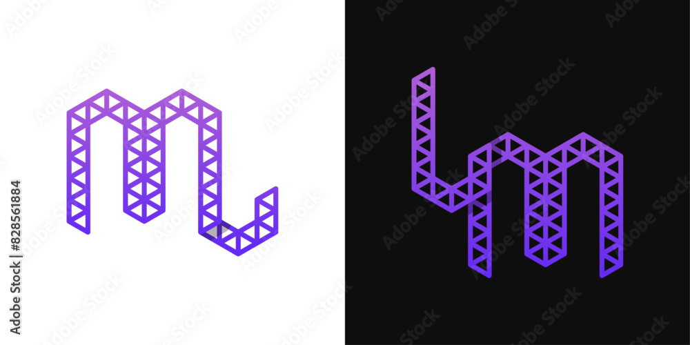 Letters LM and ML Polygon Logo, suitable for business related to polygon with ML or LM initials Letters LM and ML Polygon Logo, suitable for business related to polygon with ML or LM initials